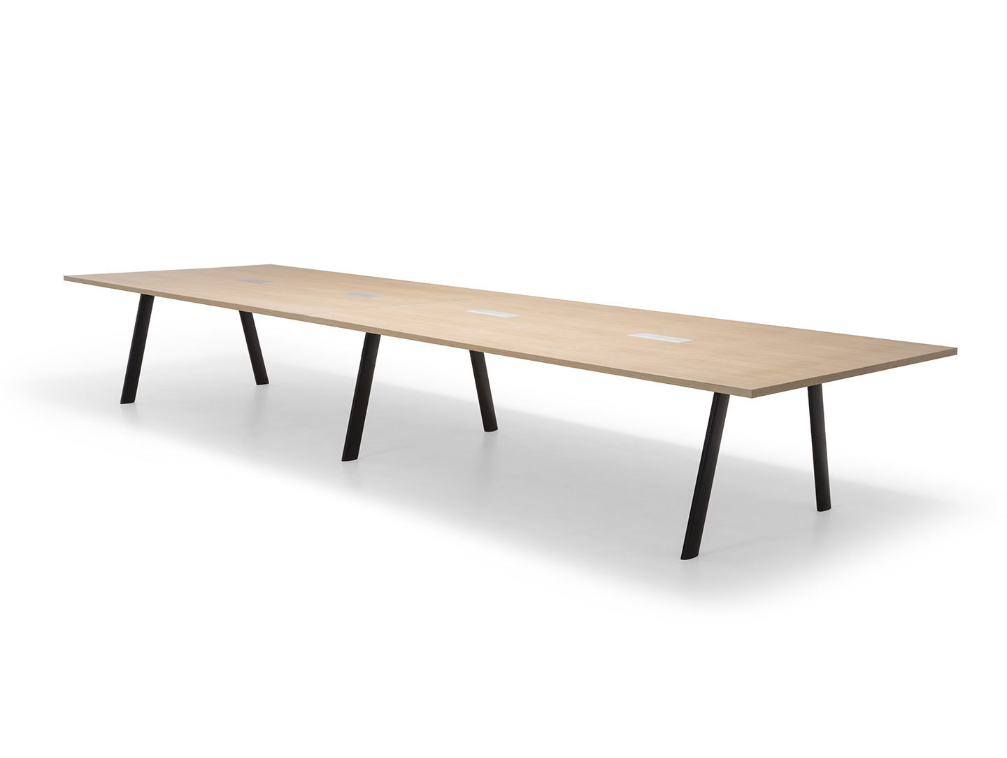 Andreu World Radial Conference Table Oak Black Legs
