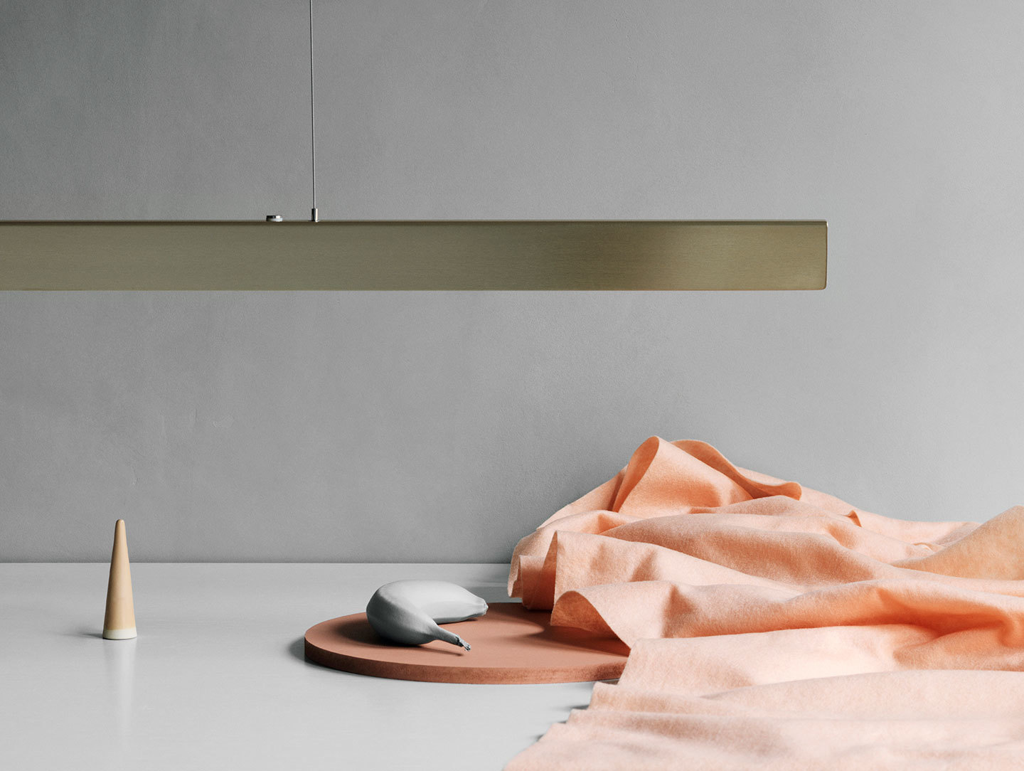 Anour I Model Pendant Light Brushed Brass Detail Arash Nourinejad