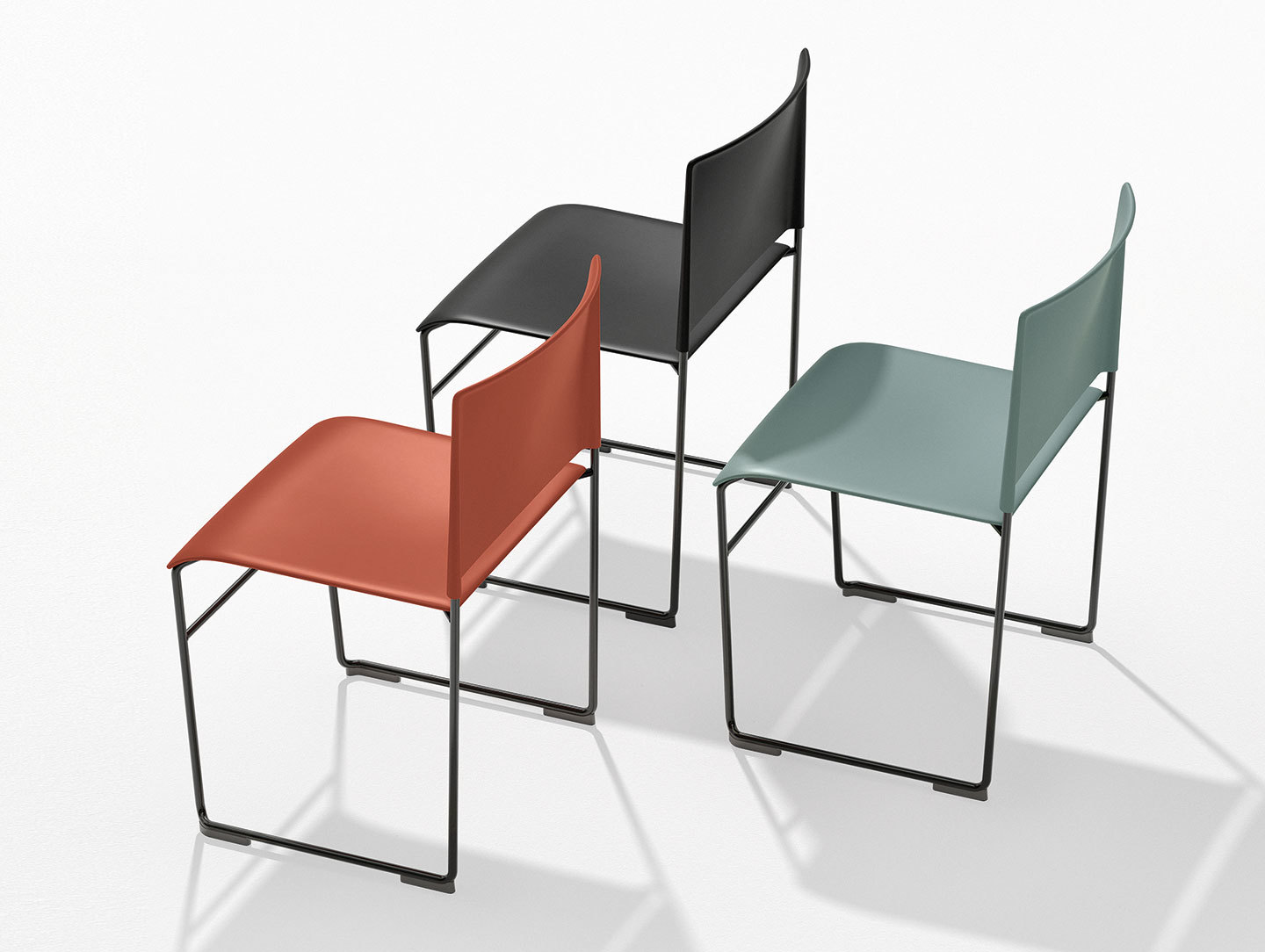 Arper Stacy Chair Black Red Blue Lievore Altherr