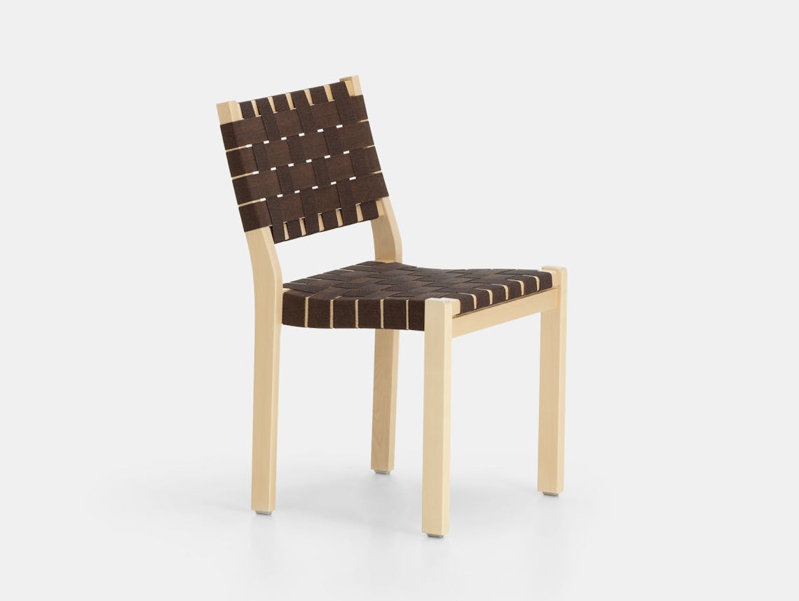 Artek Chair 611 Birch Brown Alvar Aalto