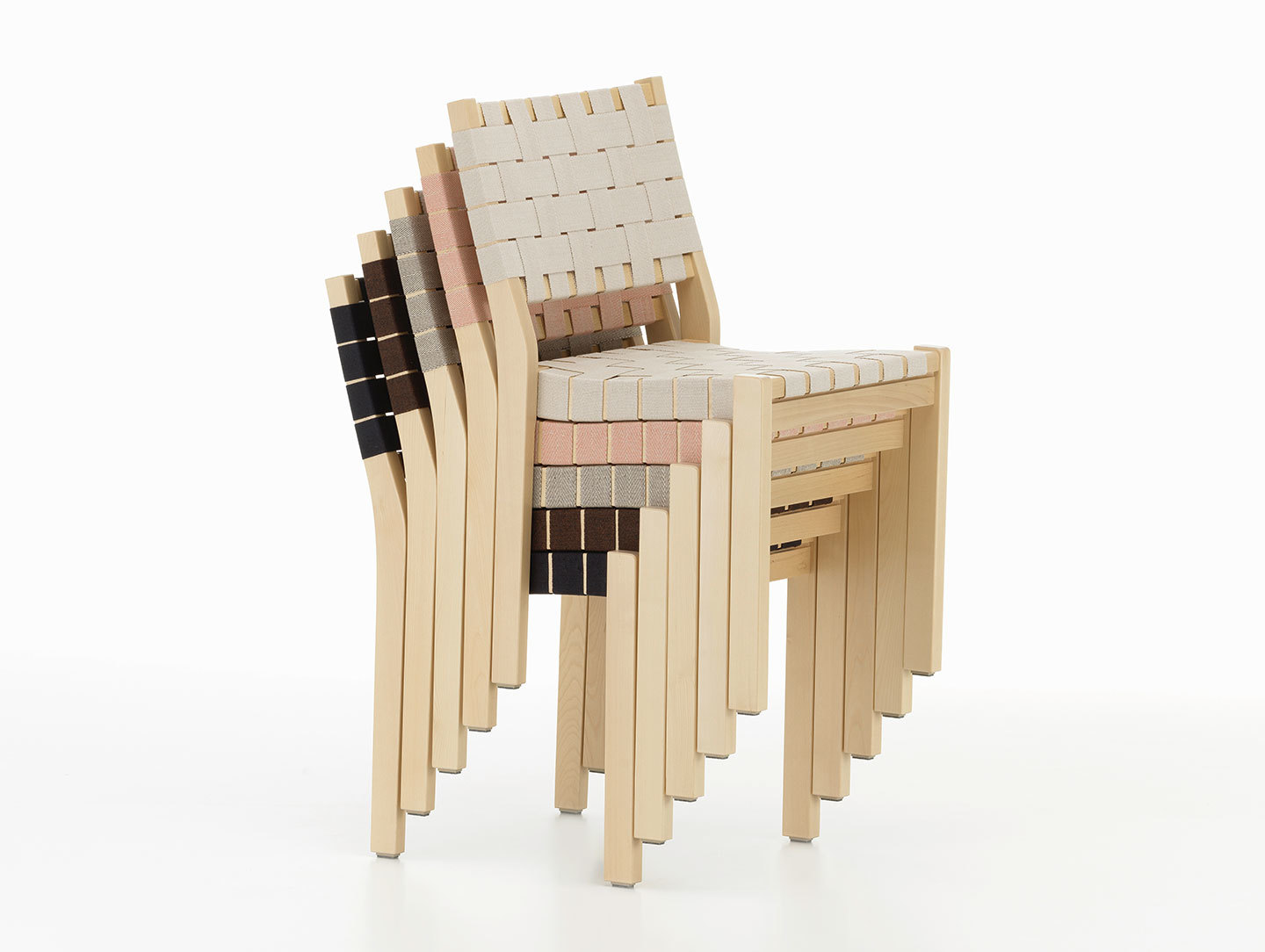 Artek Chair 611 Birch Stacked Aalto