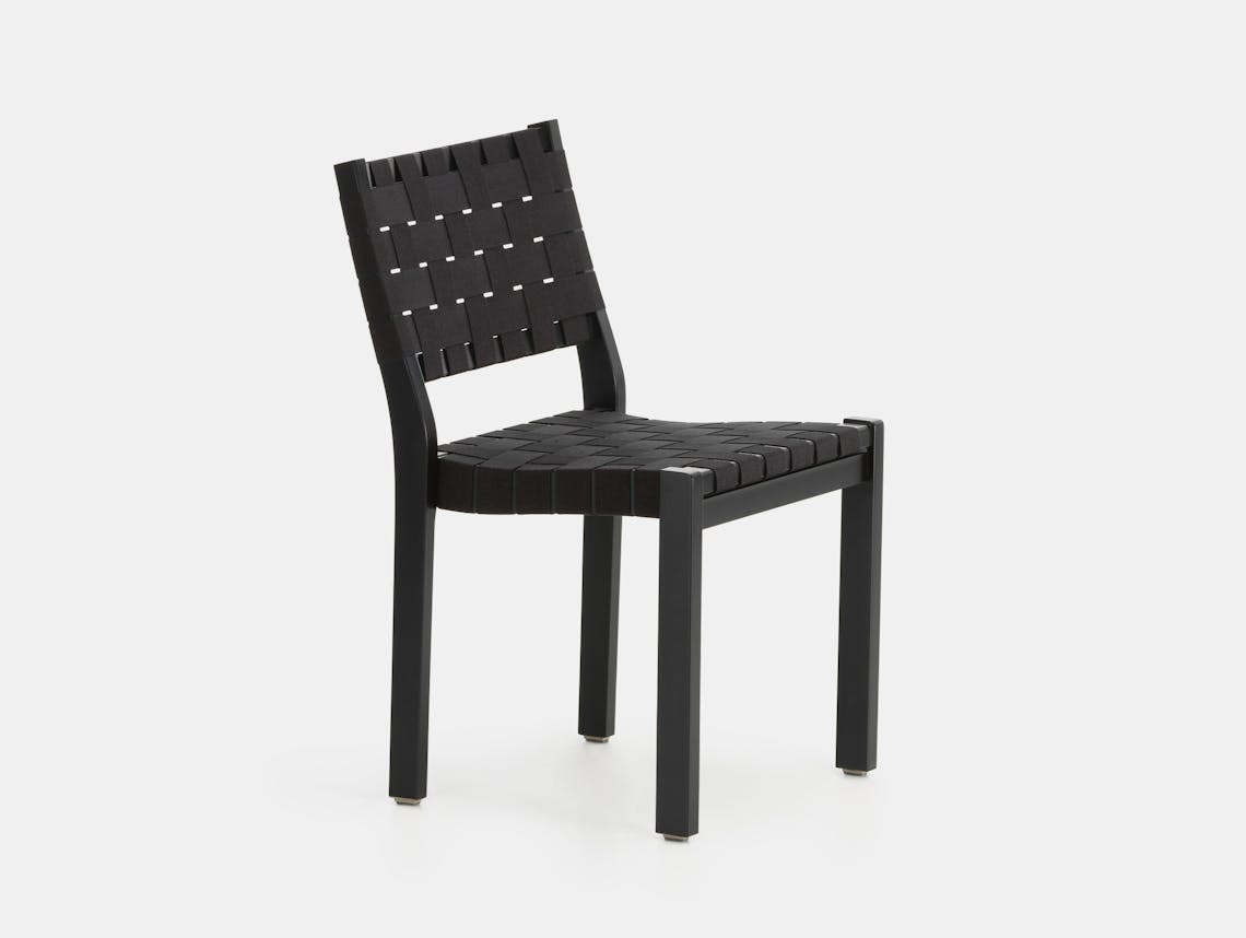 Artek Chair 611 Black Black Alvar Aalto