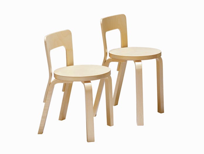 Artek Chair 65 Birch Pair Alvar Aalto