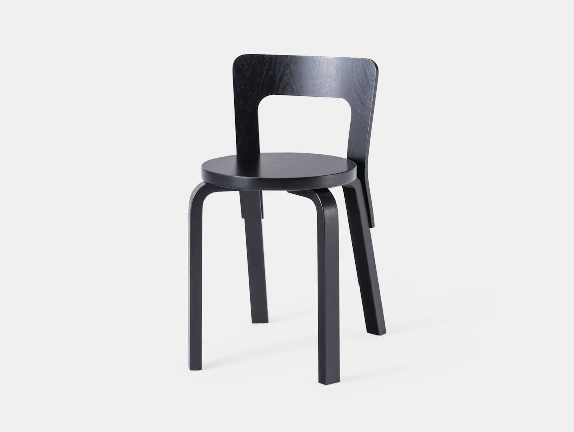 Artek Chair 65 Black Birch Alvar Aalto