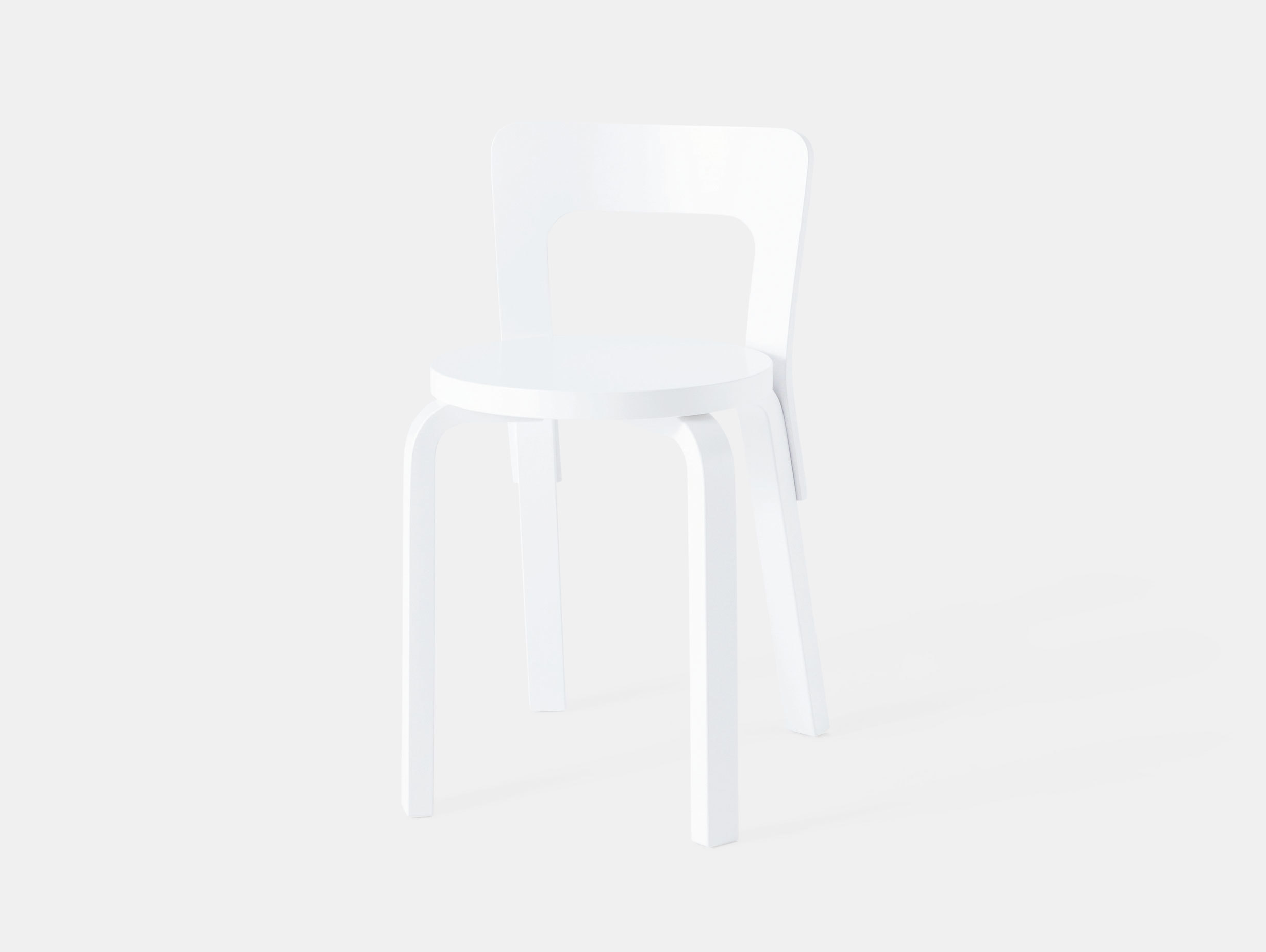 Artek Chair 65 White Birch Alvar Aalto