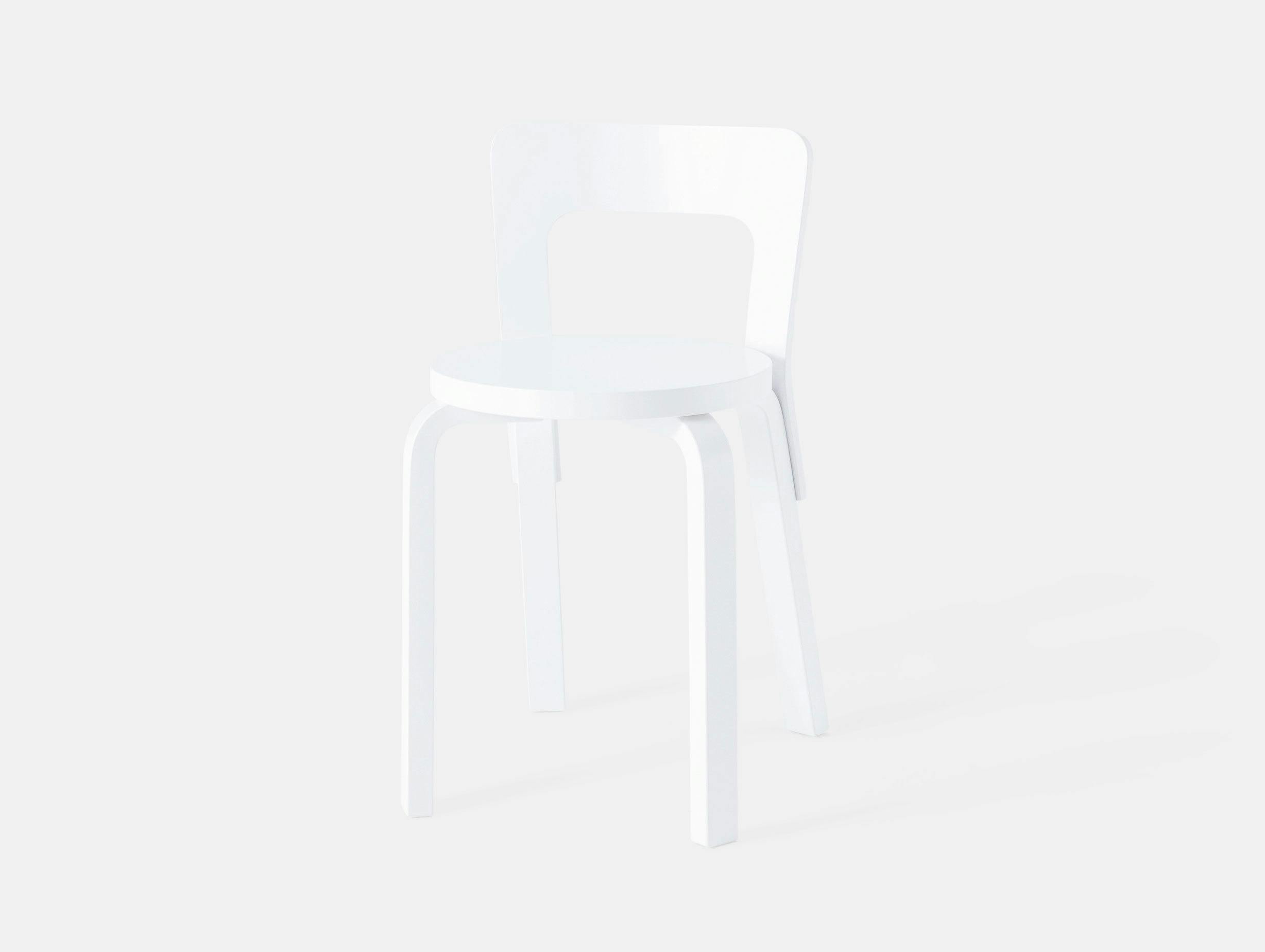 Artek Chair 65 White Birch Alvar Aalto