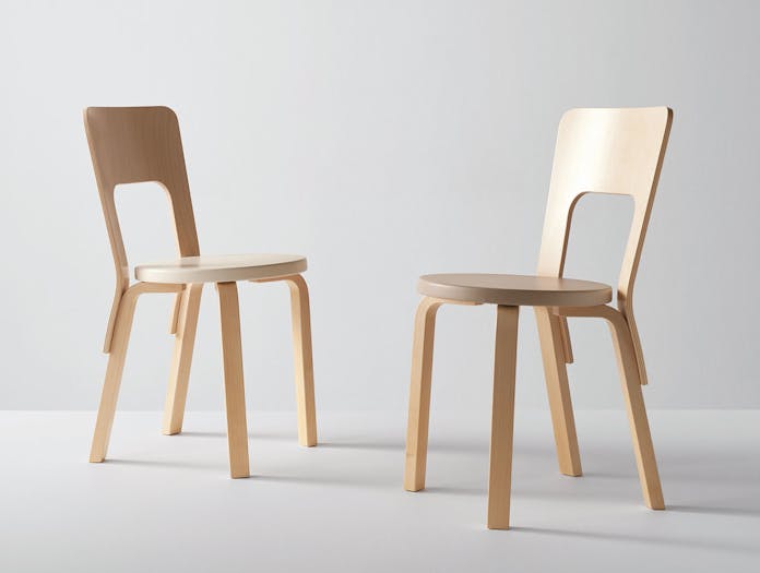 Artek Chair 66 Birch Pair Alvar Aalto