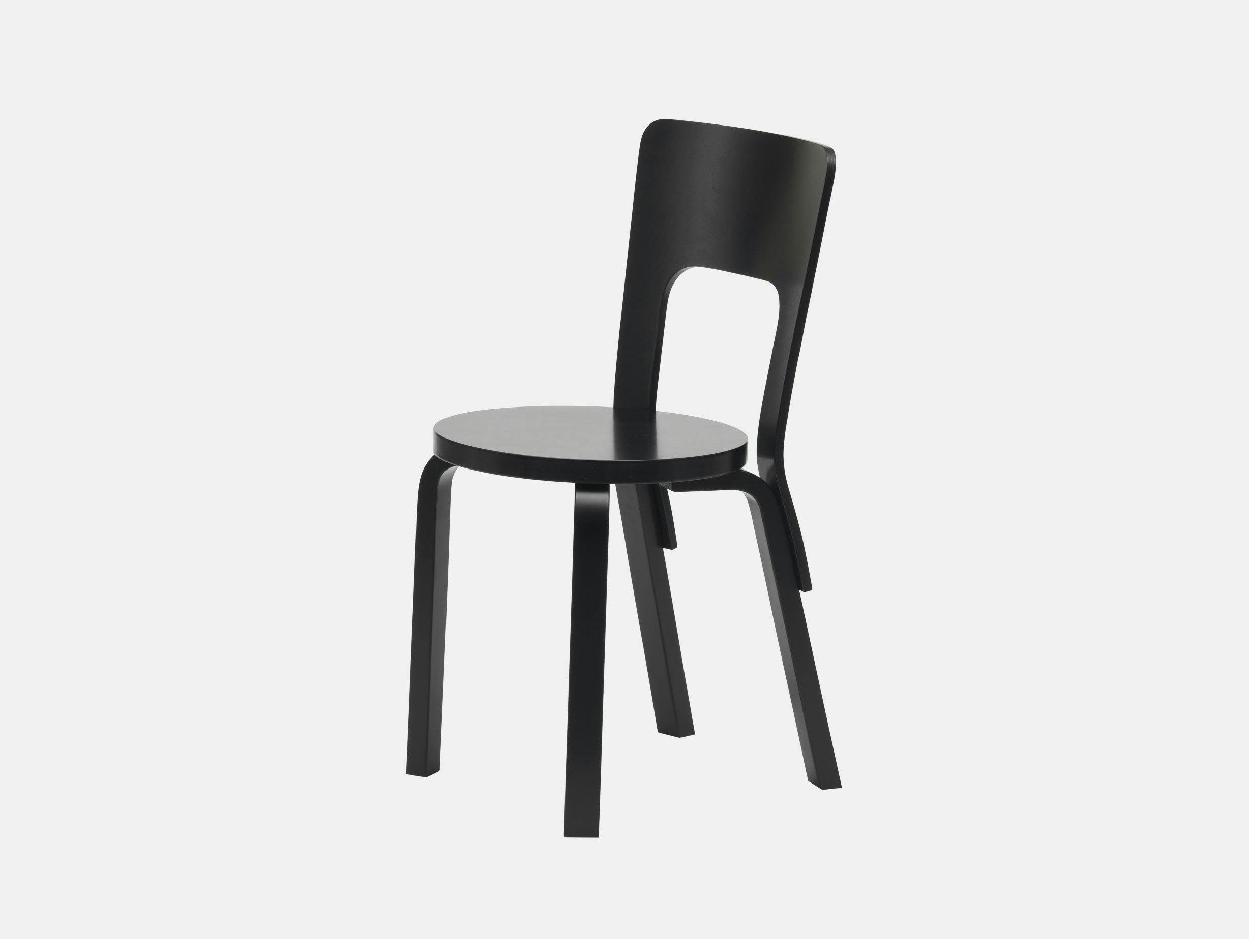 Artek Chair 66 Black Birch Alvar Aalto