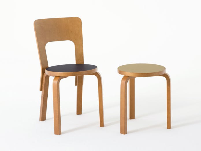 Artek Chair 66 Stool Alvar Aalto