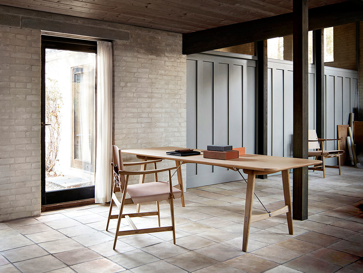 Carl Hansen Huntsman Chair Oak Oiled Natural Leather 2 Borge Mogensen