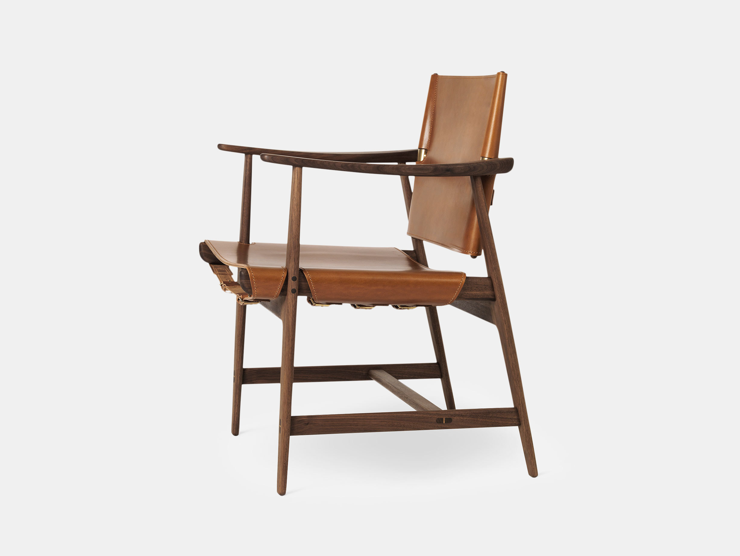 Carl Hansen Huntsman Chair Walnut Oiled Cognac Leather Borge Mogensen