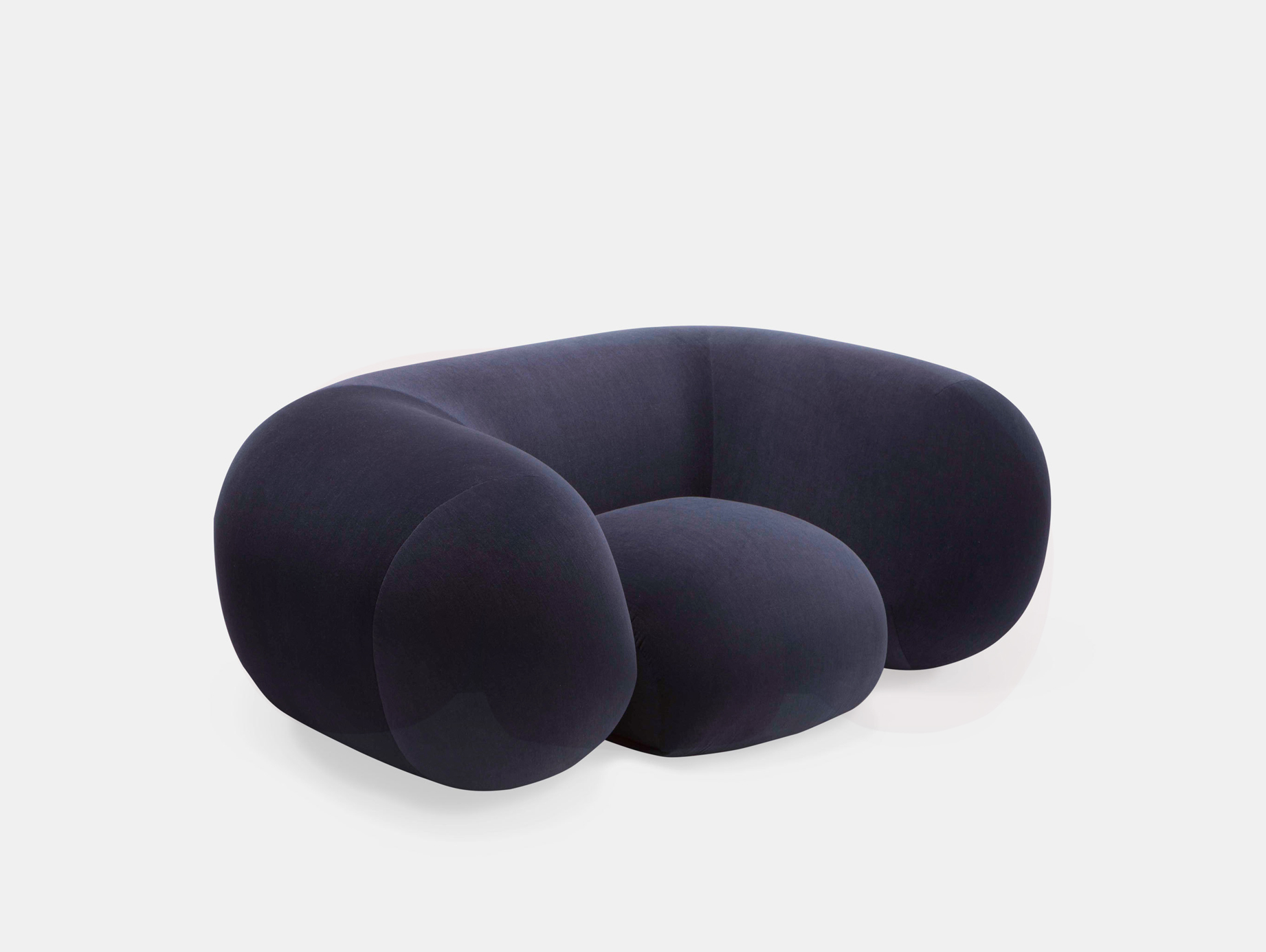 Established And Sons Mollo Lounge Chair Dk Blue Philippe Malouin