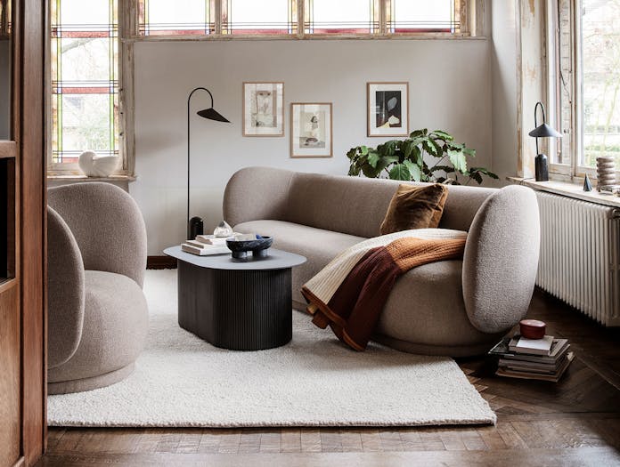 Ferm Living Rico Lounge Chair Sofa Sand Boucle