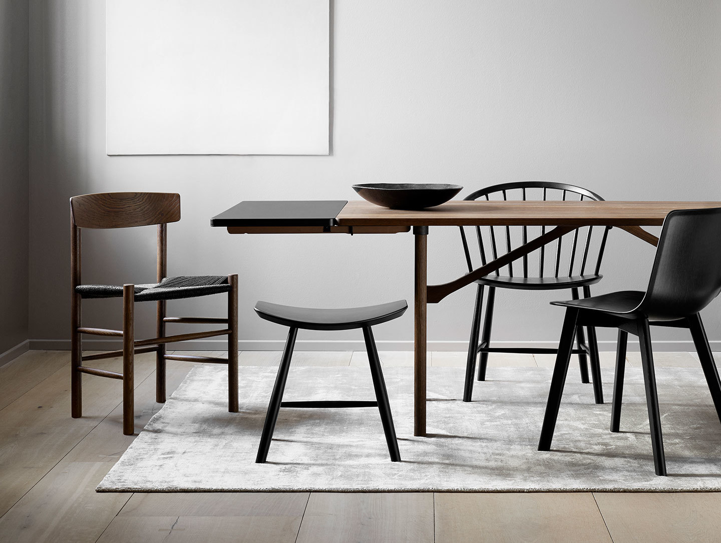 Fredericia J39 The Peoples Chair Smoked Oak Blk Borge Mogensen