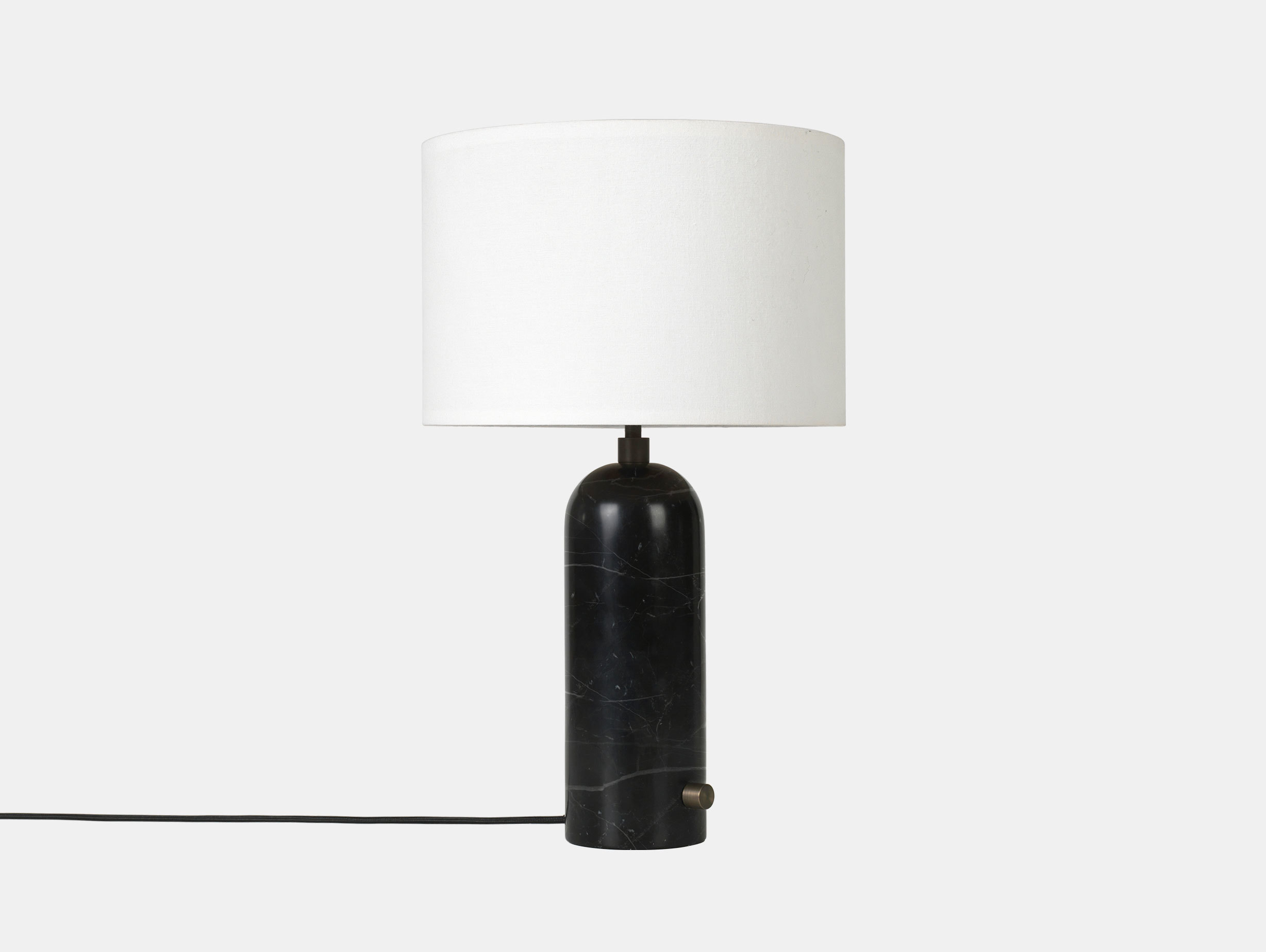 Gubi Gravity Table Lamp Black Marble White Shade Space Copenhagen