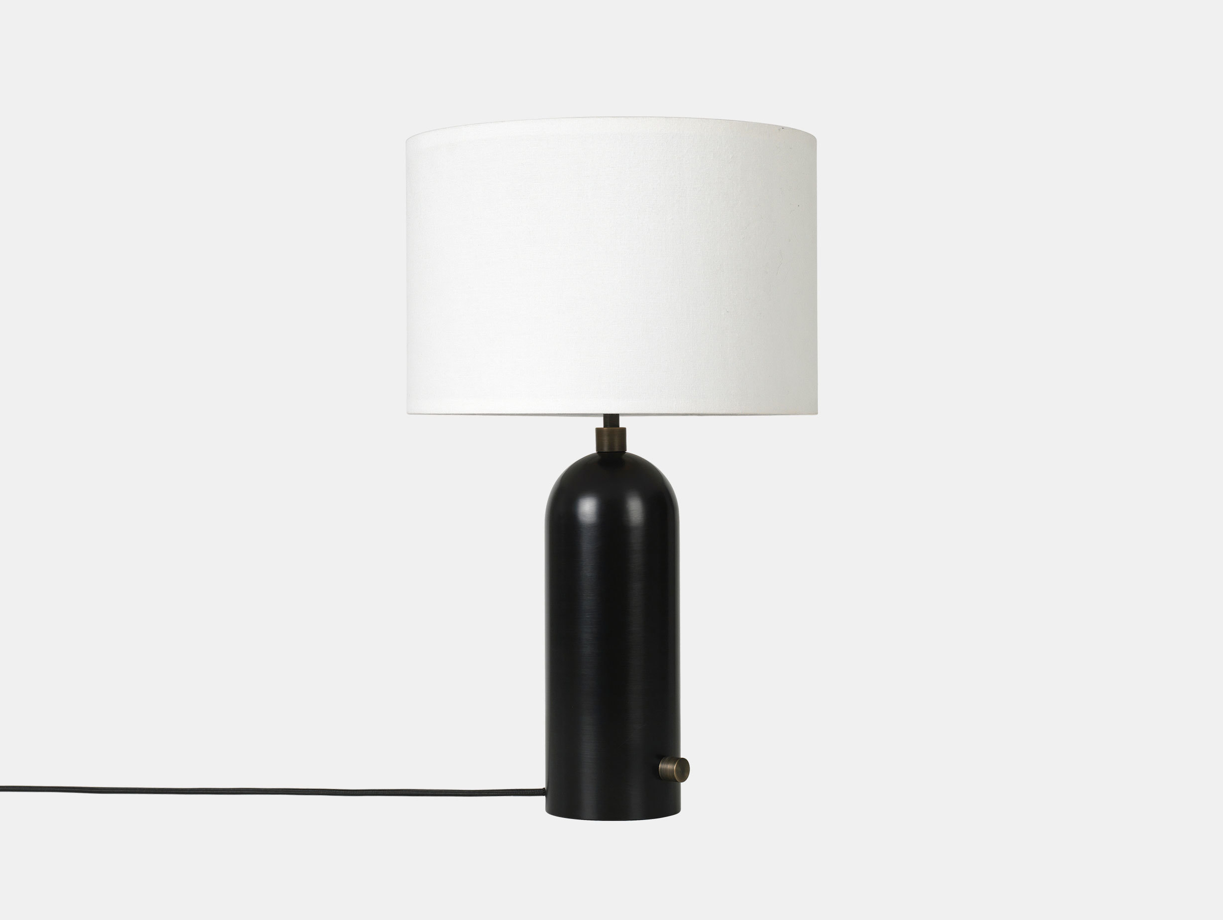 Gubi Gravity Table Lamp Blackened Steel White Shade Space Copenhagen