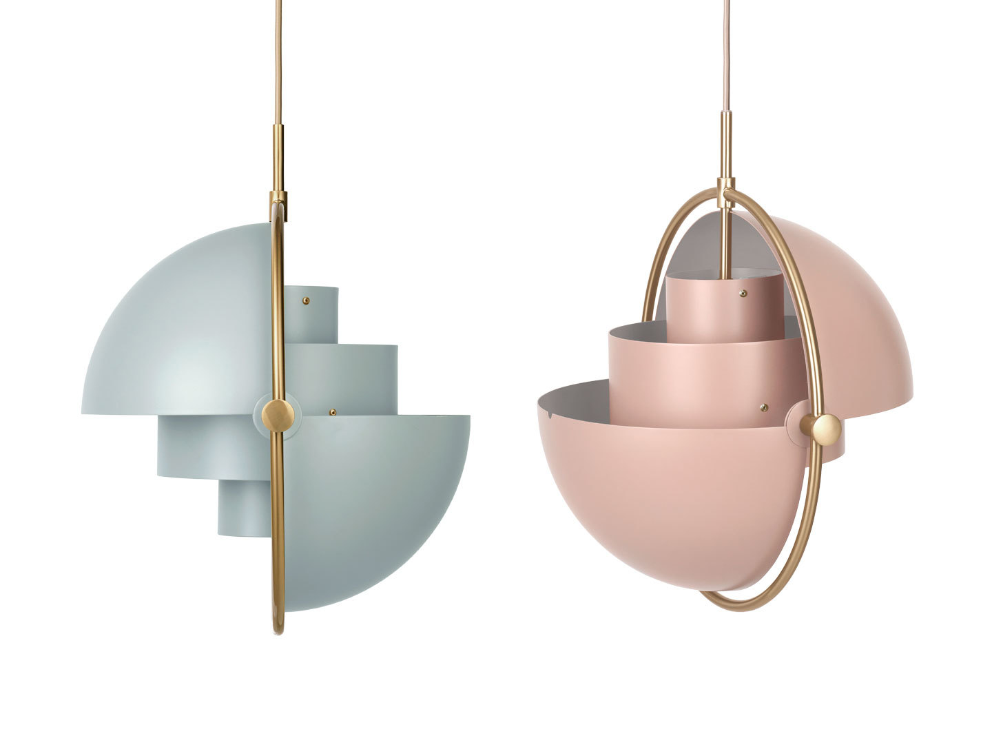 Gubi Multi Lite Pendant Lights Sea Grey Rose Dust