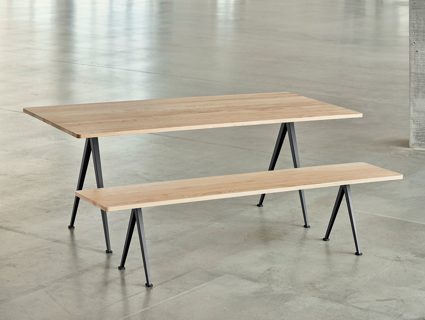 Hay Pyramid Table Bench Oak Wim Rietveld Friso Kramer
