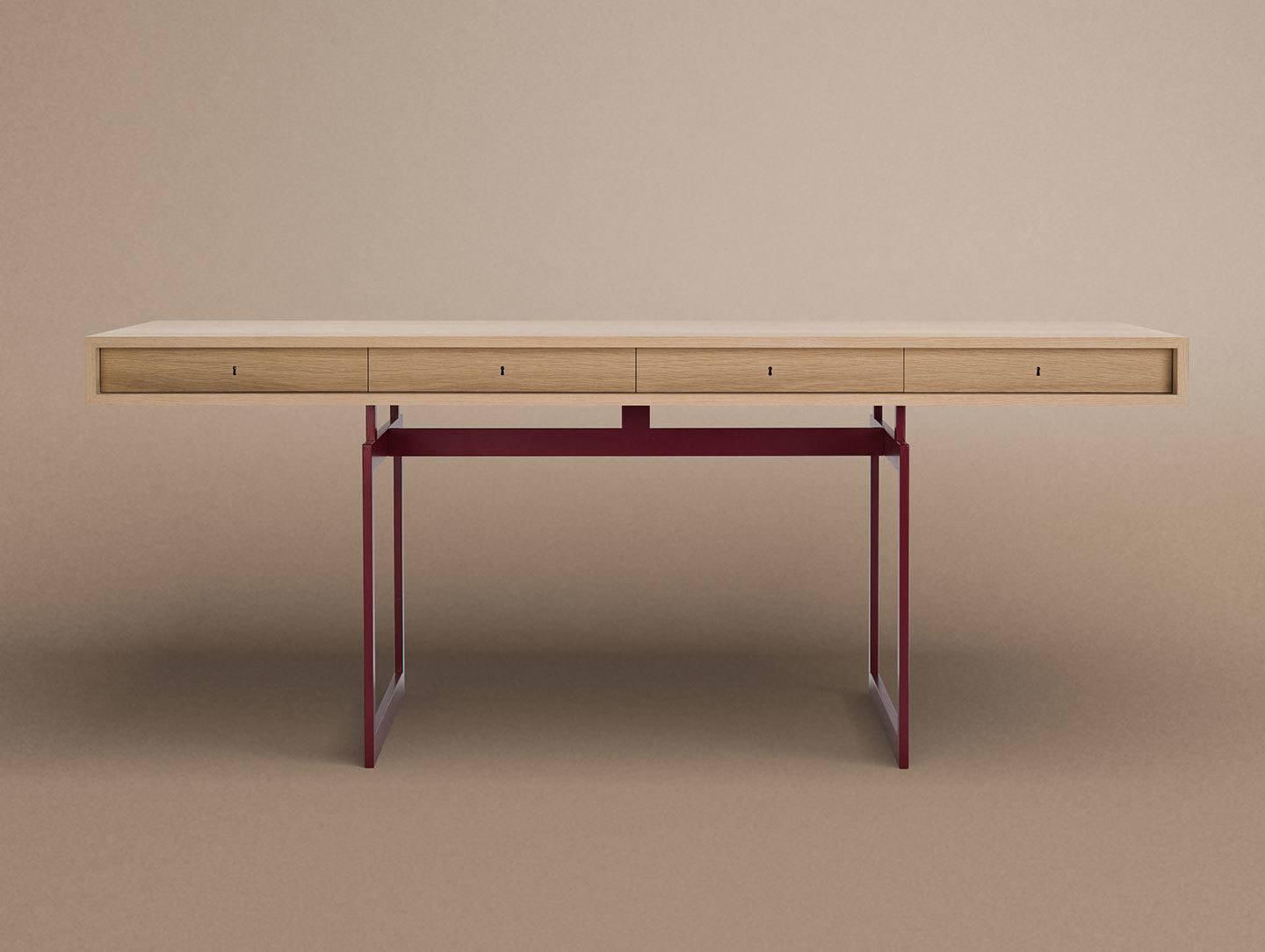Karakter Office Desk Red Frame Front Bodil Kjaer