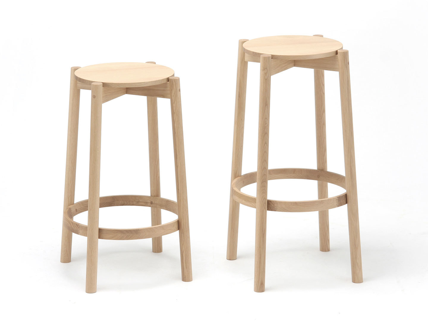 Karimoku Castor Barstools Oak 2 Big Game