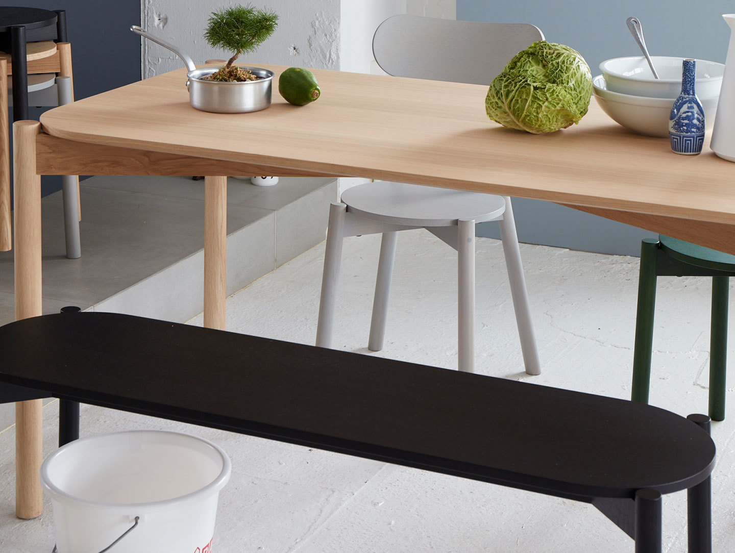 Karimoku Castor Dining Bench Black Det Big Game