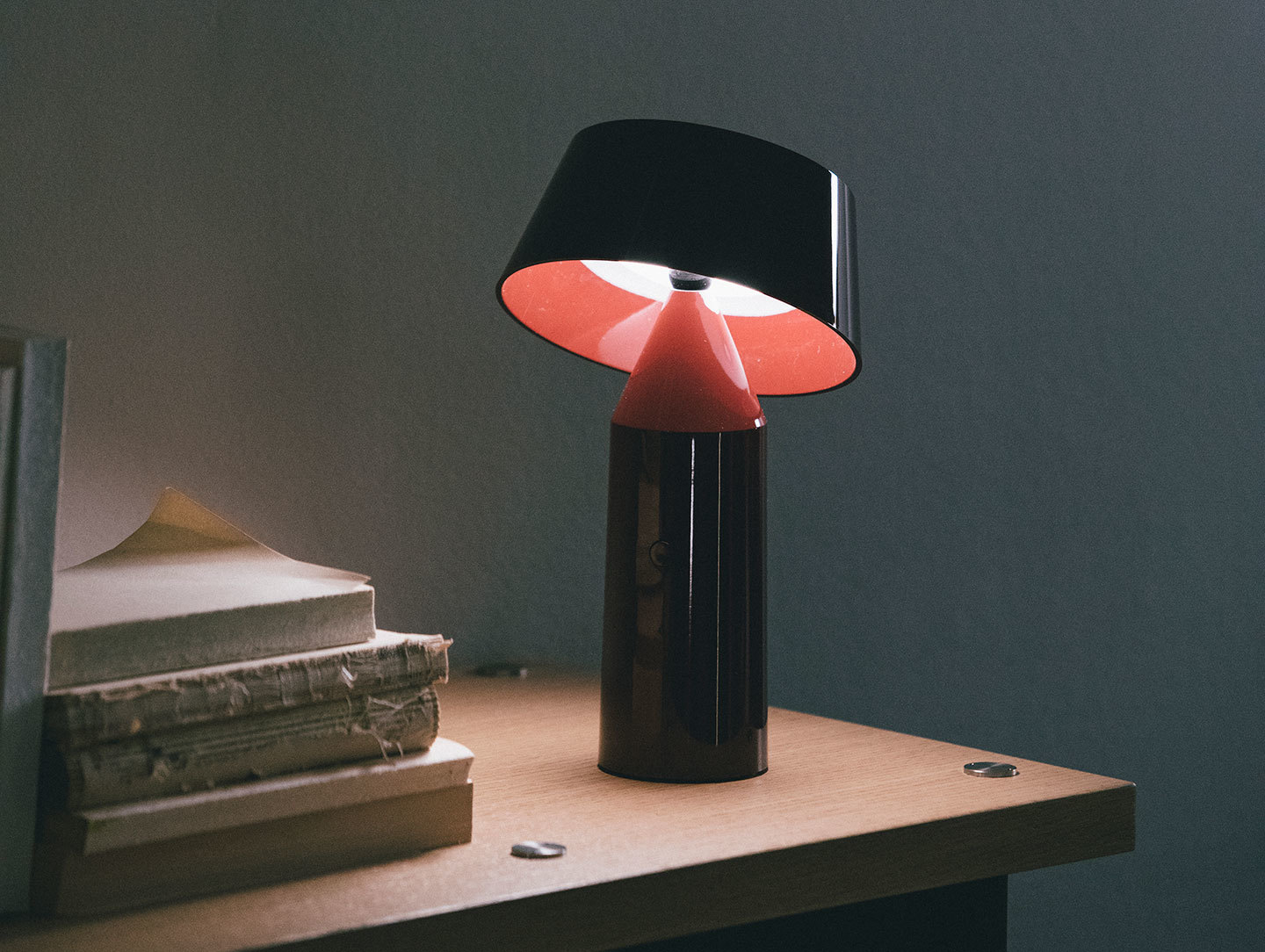 Marset Bicoca Portable Table Lamp Wine Red Christophe Mathieu