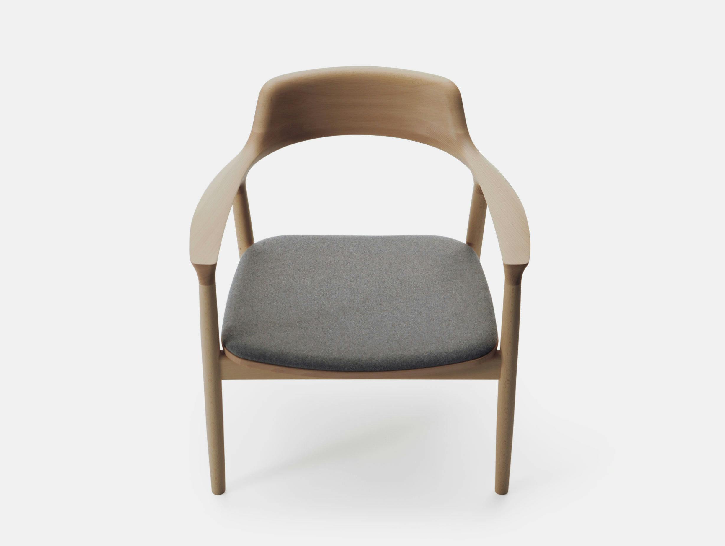 Maruni Hiroshima Lounge Chair Beech Grey Flano Naoto Fukasawa