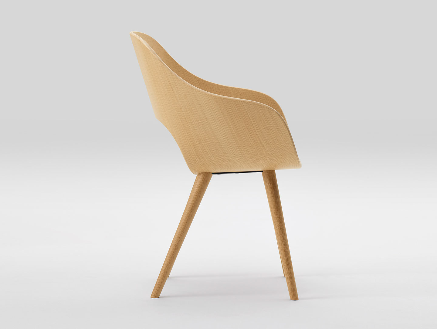 Maruni Roundish Armchair Side Oak Naoto Fukasawa