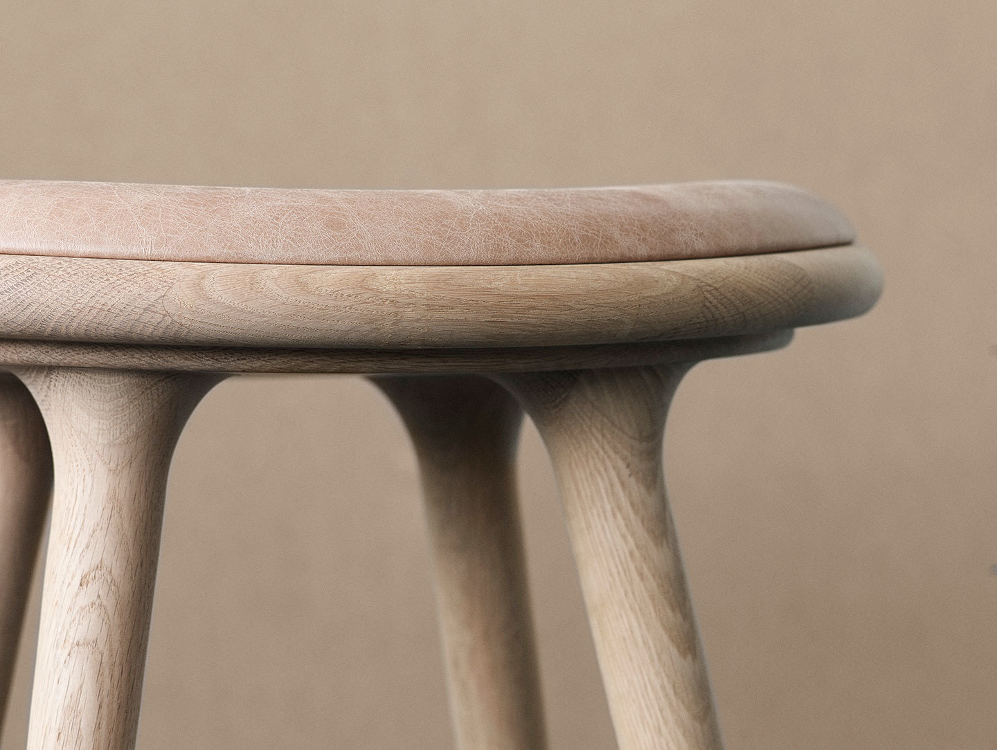 Mater Mater High Stool Seat Detail Oak Space Copenhagen