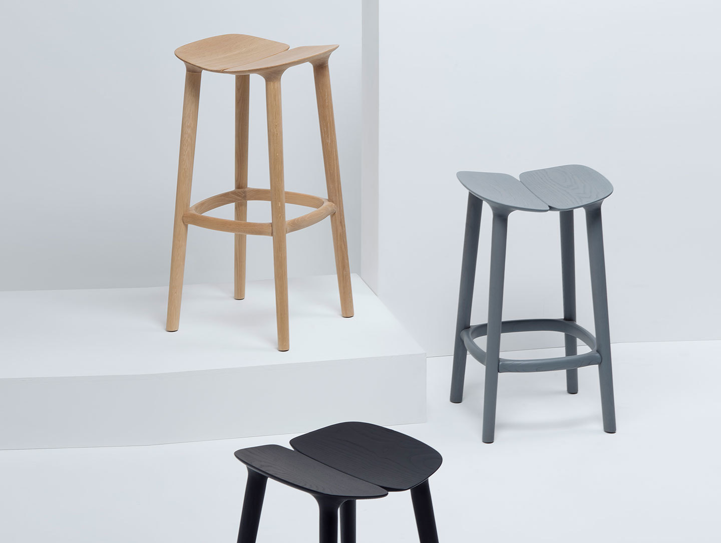 Mattiazzi Osso Counter Stool Oak Grey Ronan Erwan Bouroullec