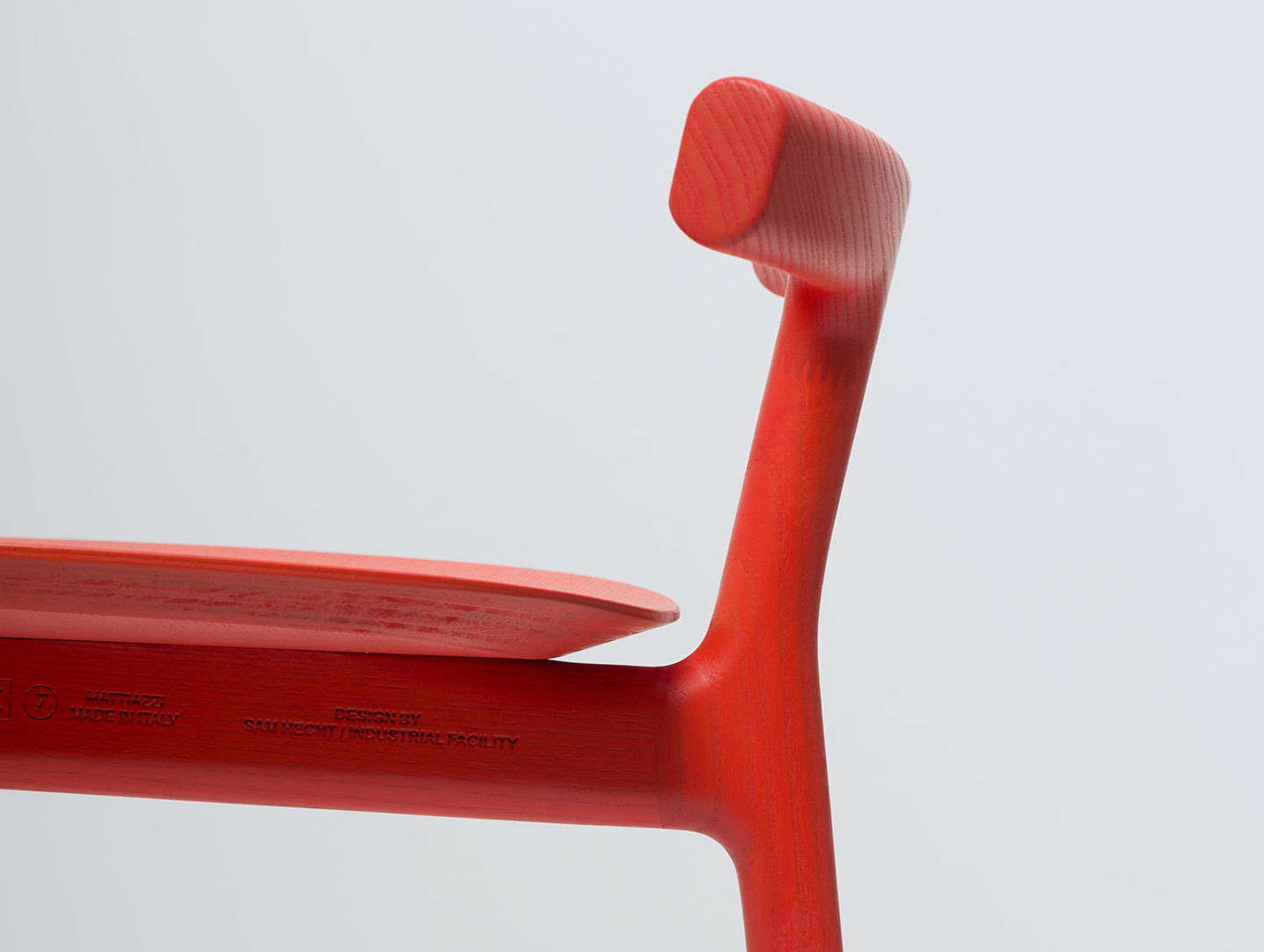 Mattiazzi Radice Stool Ash Red Detail Sam Hecht Kim Colin