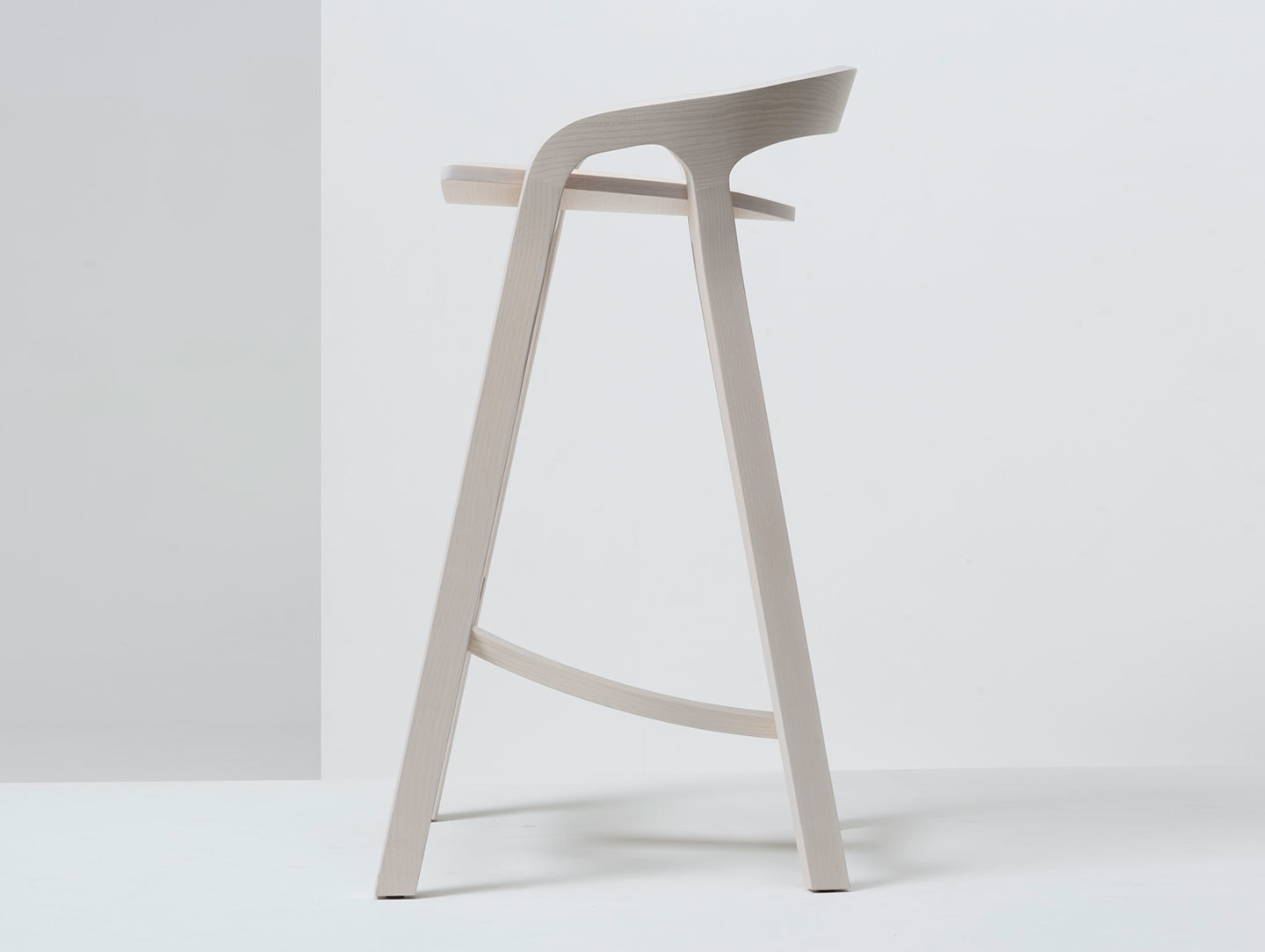 Mattiazzi She Said Stool White Ash Side Studio Nitzan Cohen