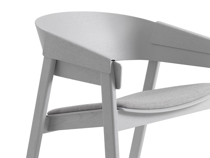 Muuto Cover Lounge Chair Upholstered Seat Grey Detail Thomas Bentzen