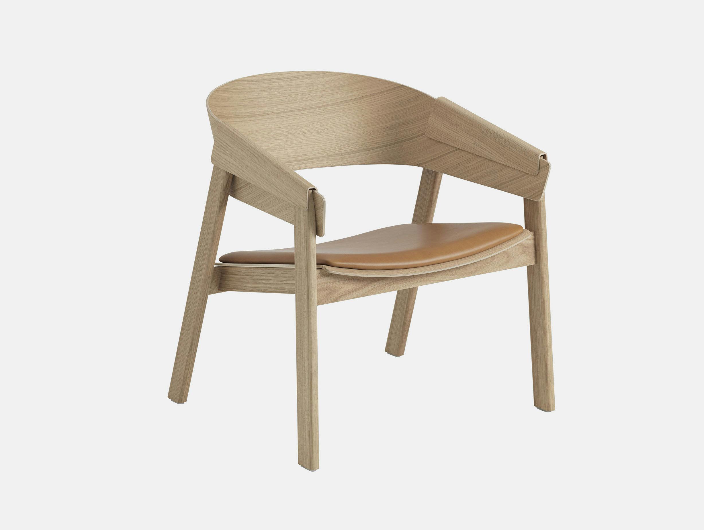 Muuto Cover Lounge Chair Upholstered Seat Oak Leather Thomas Bentzen