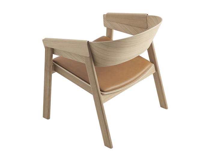 Muuto Cover Lounge Chair Upholstered Seat Oak Leather Back Thomas Bentzen