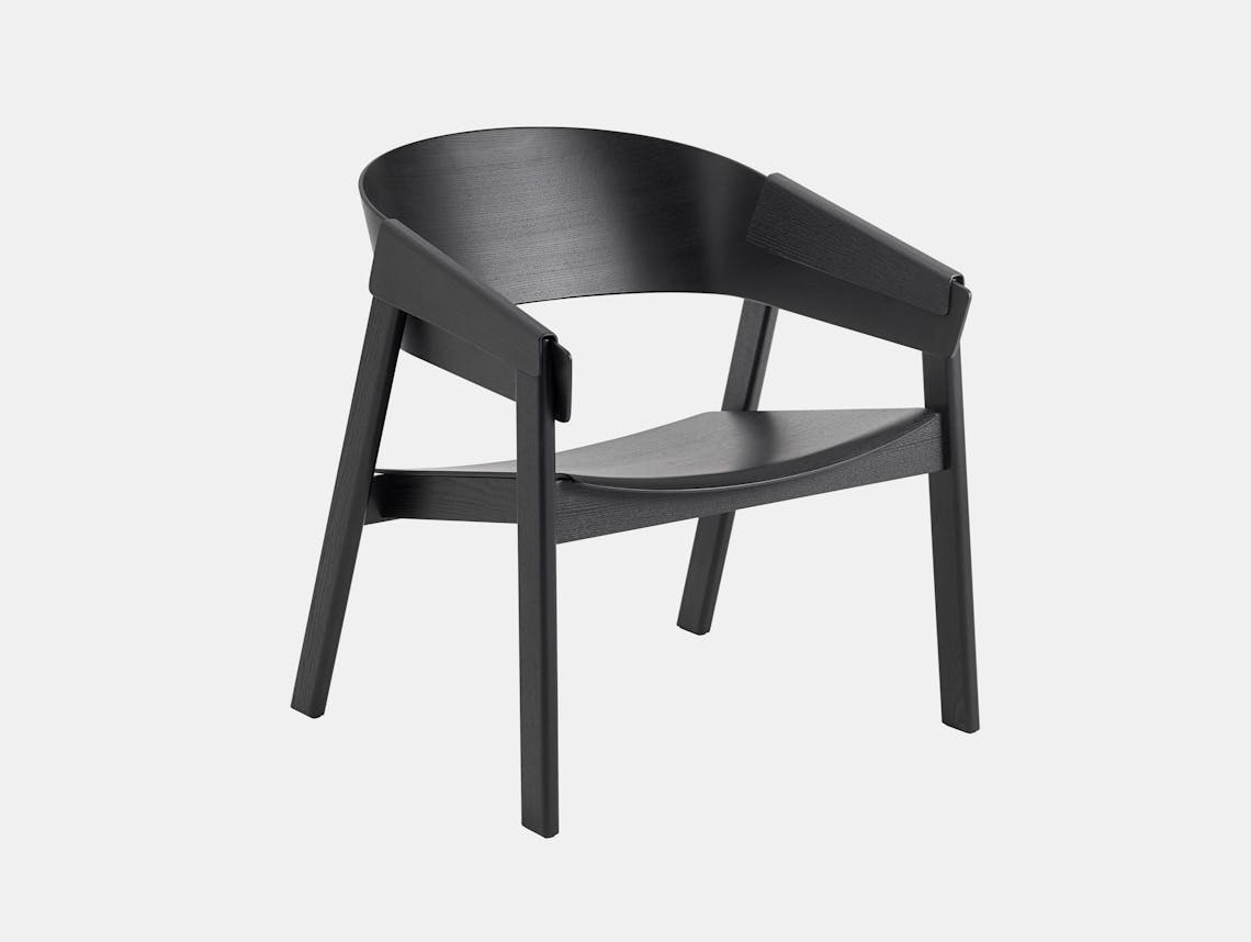 Muuto Cover Lounge Chair Wooden Seat Black Thomas Bentzen