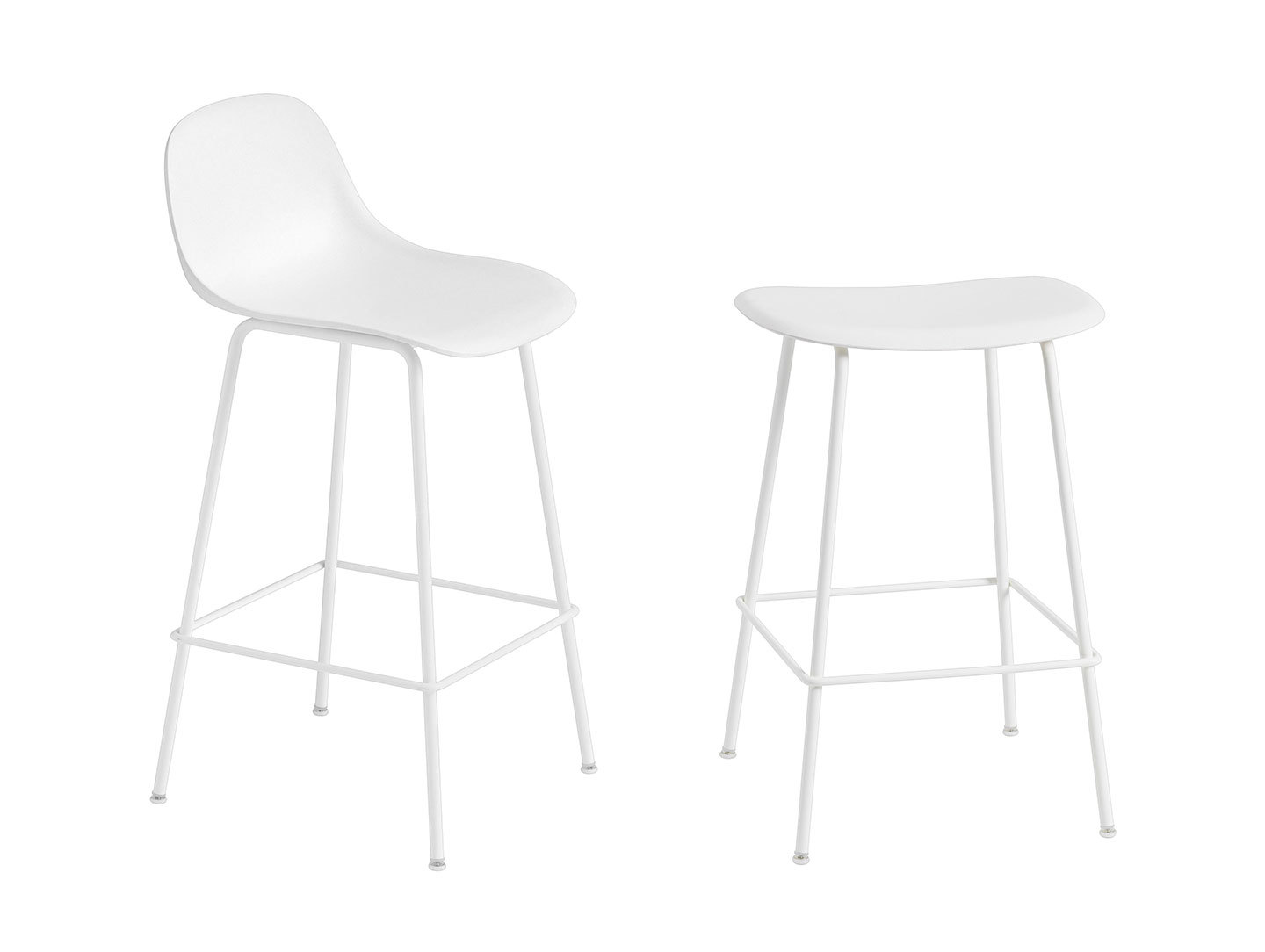 Muuto Fiber Bar Stool Tube Base White