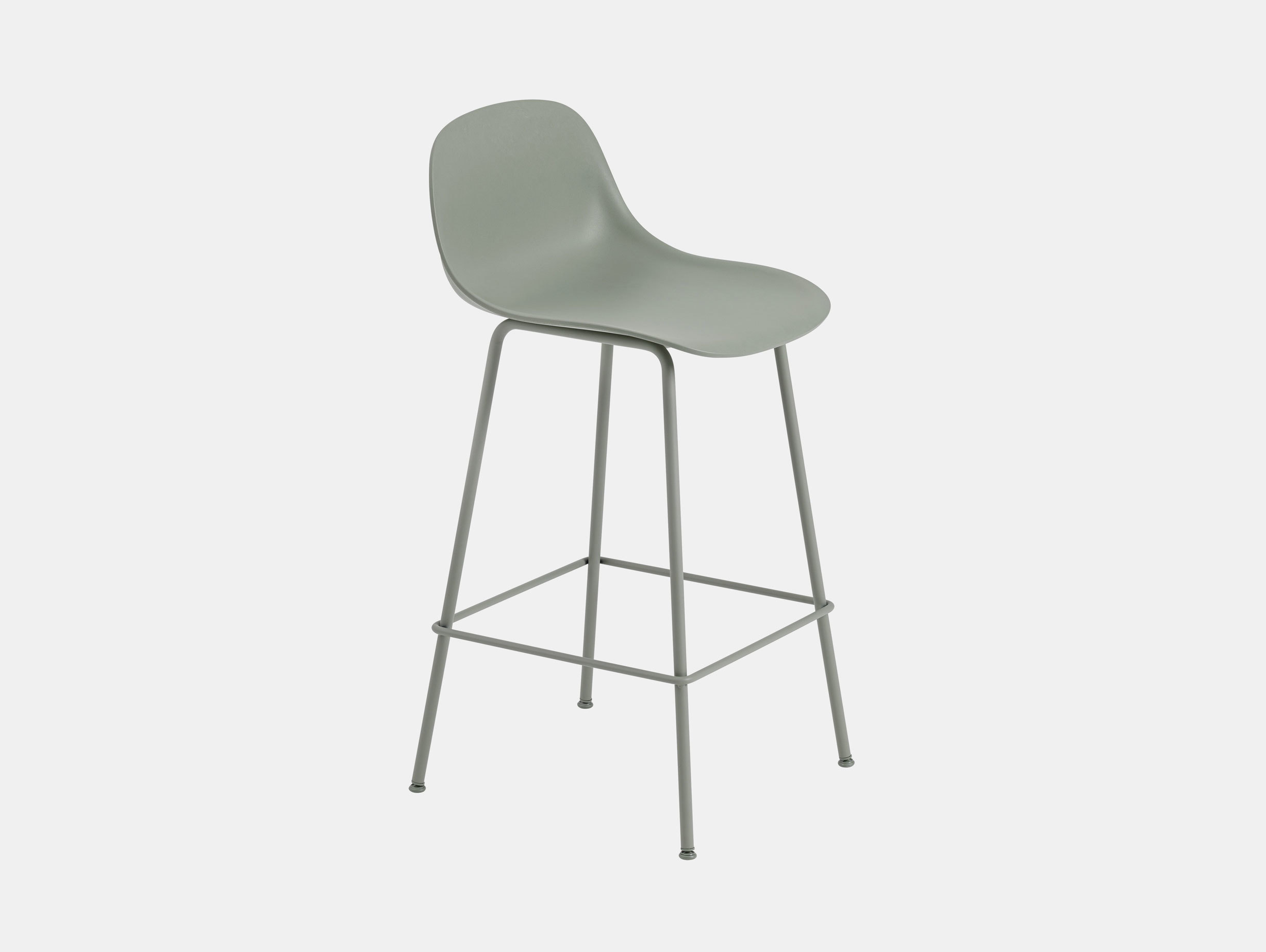 Muuto Fiber Barstool W Back 65 Tubebase Green Iskos Berlin