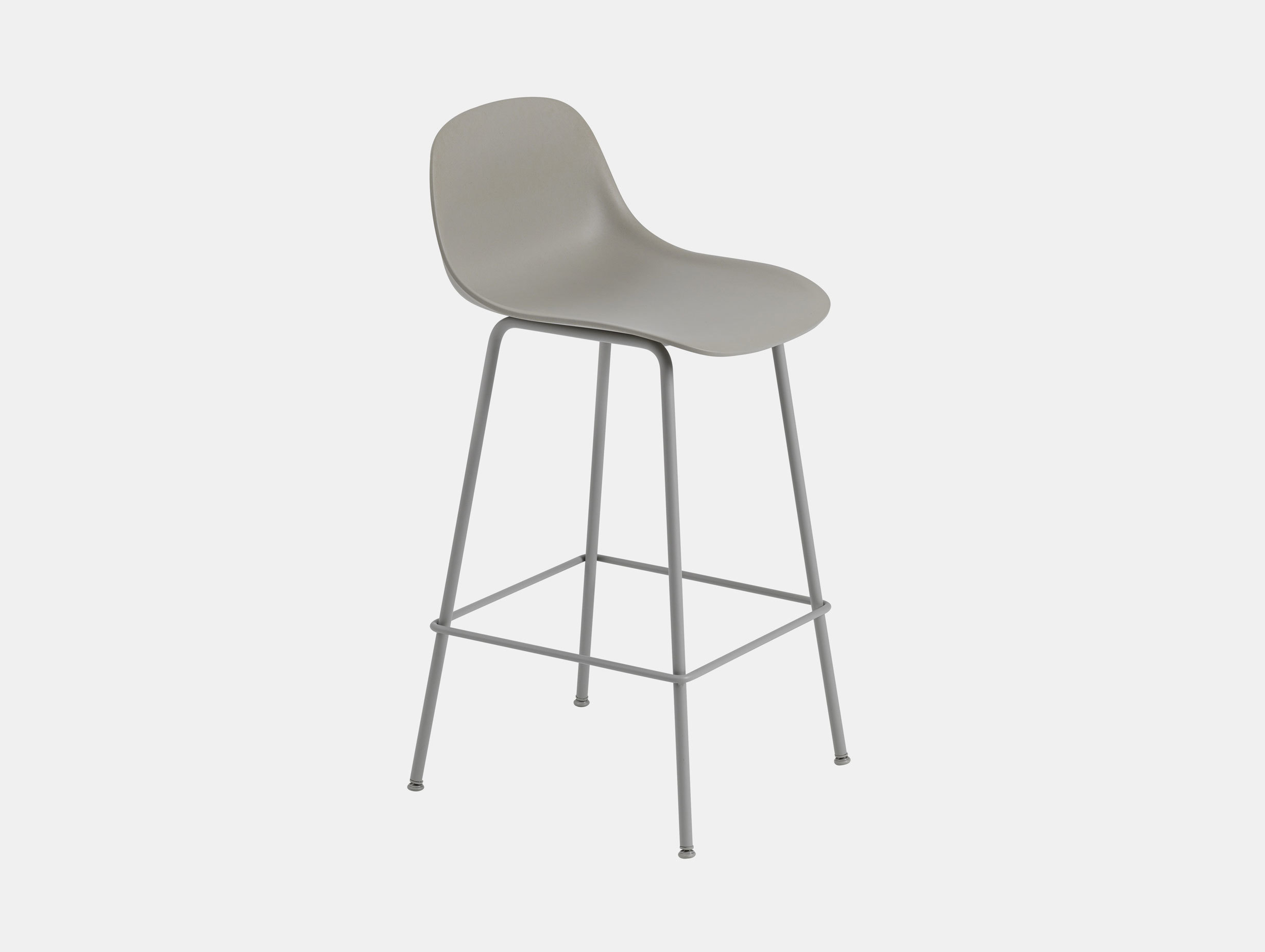 Muuto Fiber Barstool W Back 65 Tubebase Grey Iskos Berlin