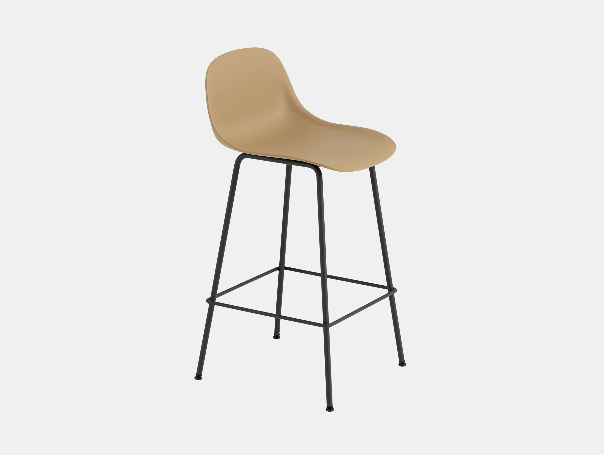 Muuto Fiber Barstool W Back 65 Tubebase Ochre Iskos Berlin