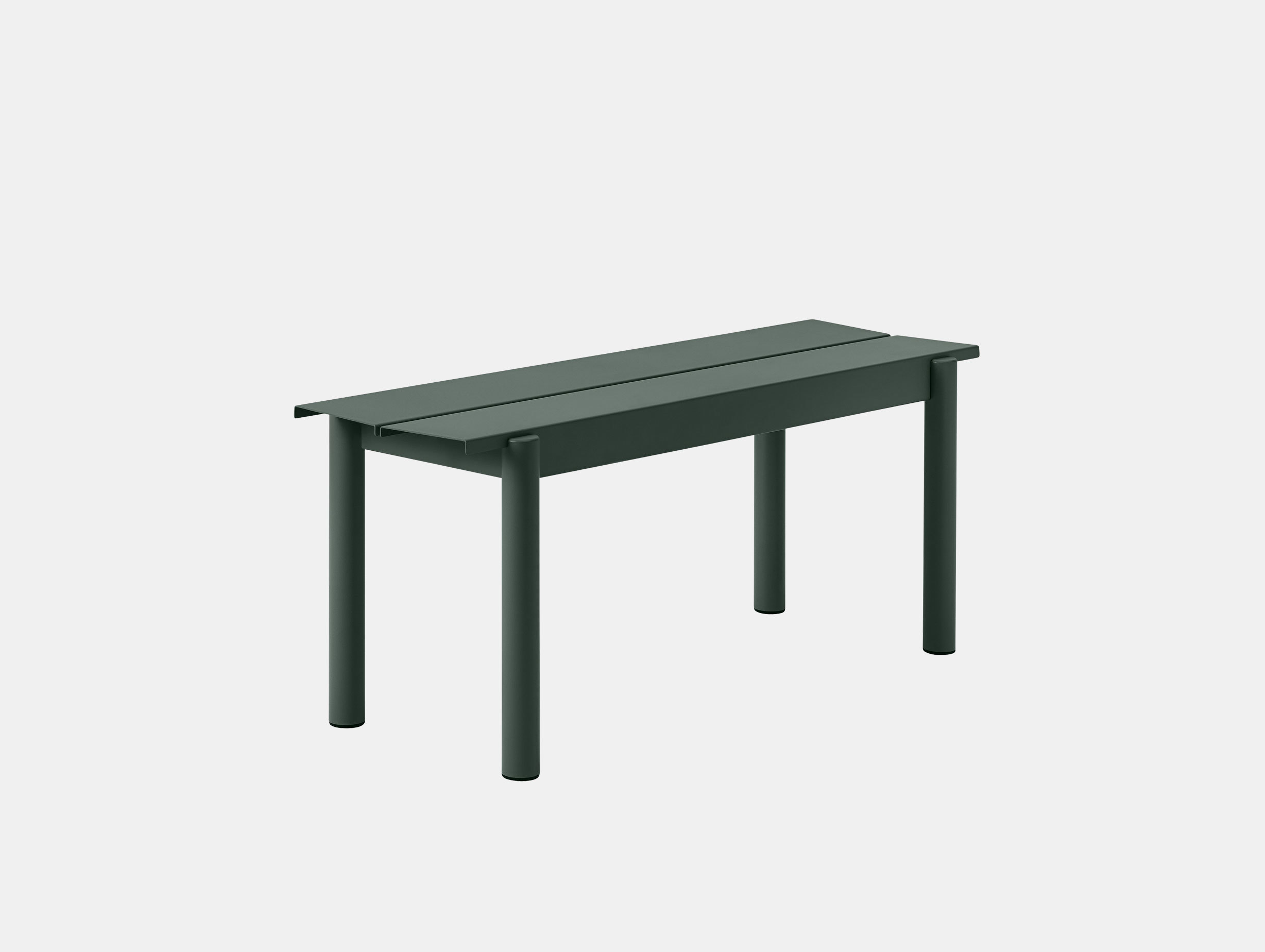 Muuto Linear Steel Outdoor Bench L 110Cm Dark Green Thomas Bentzen