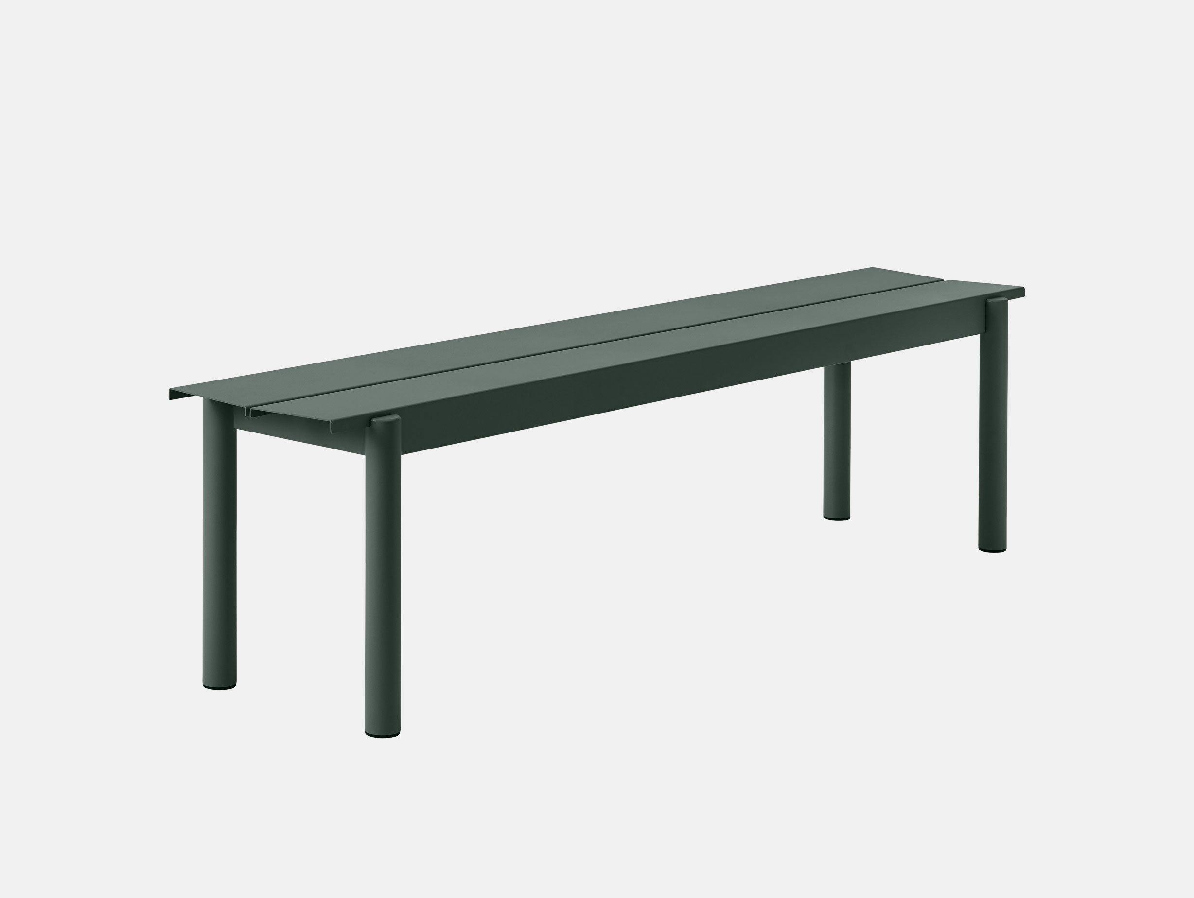 Muuto Linear Steel Outdoor Bench L 170Cm Dark Green Thomas Bentzen