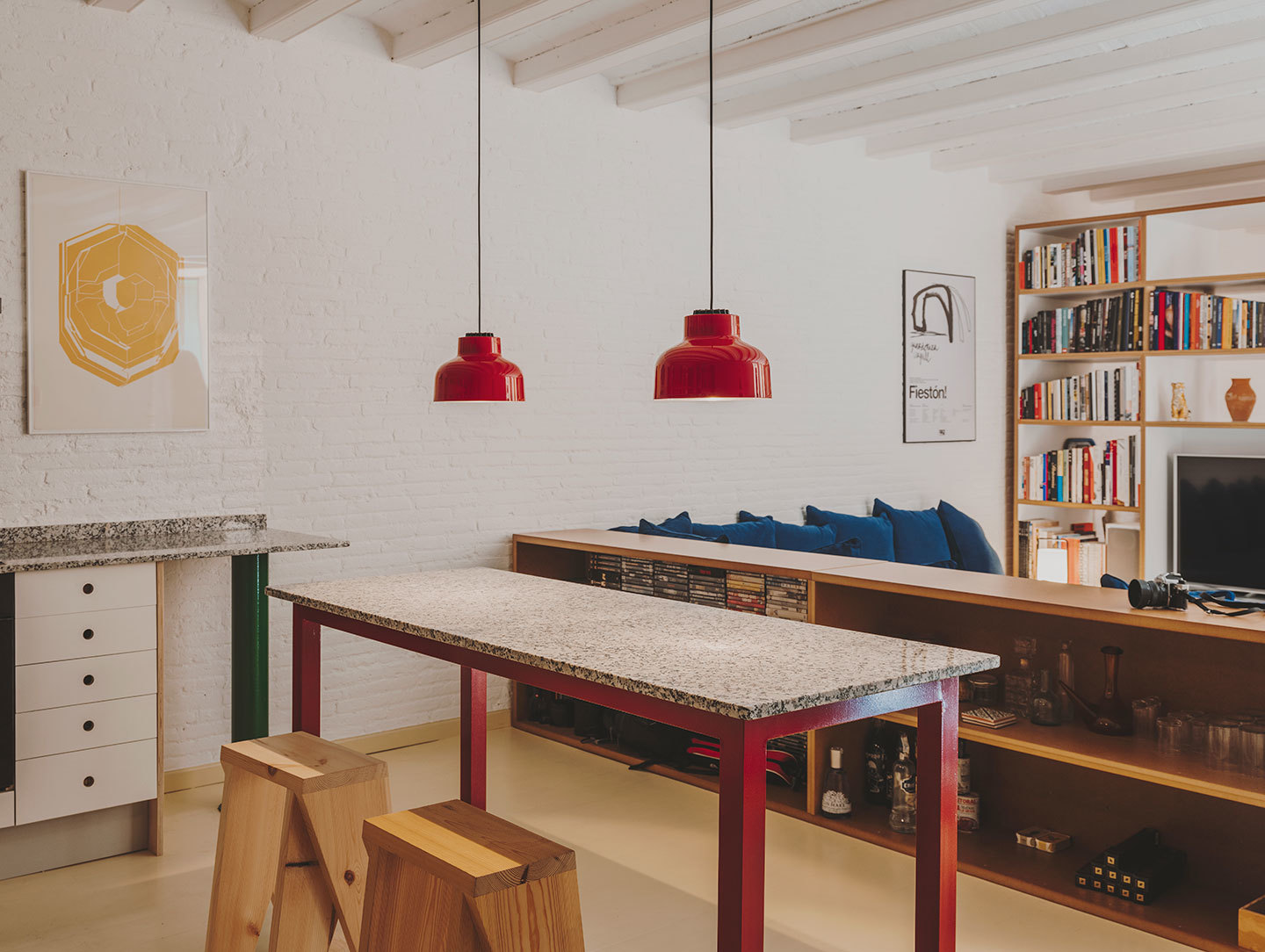 Santa And Cole M64 Pendant Lights Red Miguel Mila