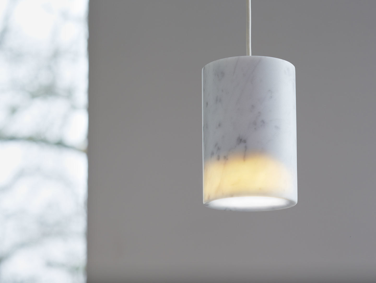 Terence Woodgate Solid Pendant Light White Marble On