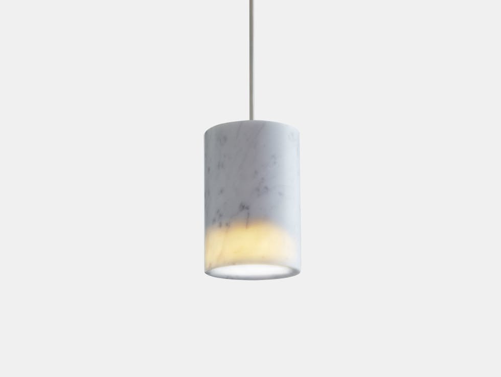 Terence Woodgate Solid Pendant Light White Marble