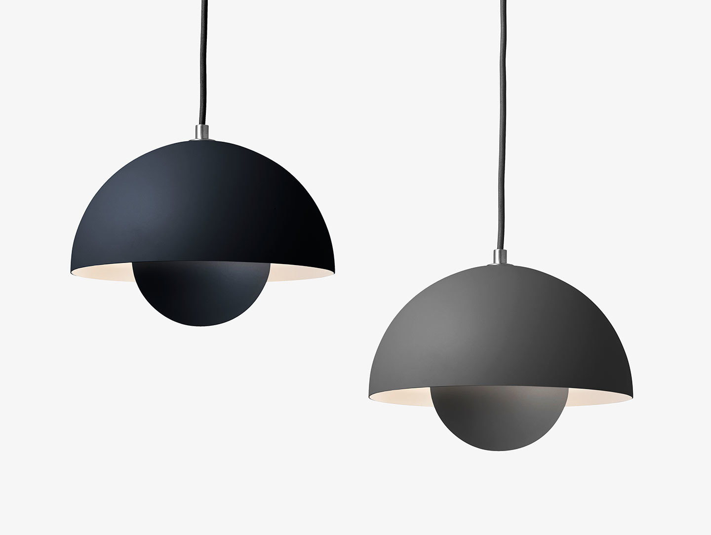 And Tradition Flowerpot Vp1 Light Matt Black Blue Matt Dark Grey