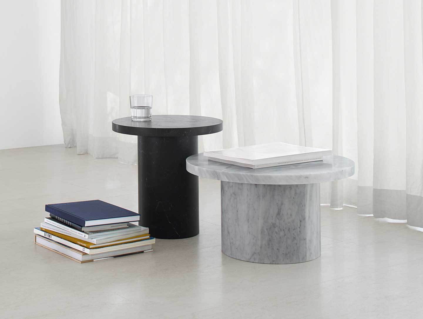 E15 Enoki Migoto Side Tables White Black Philipp Mainzer