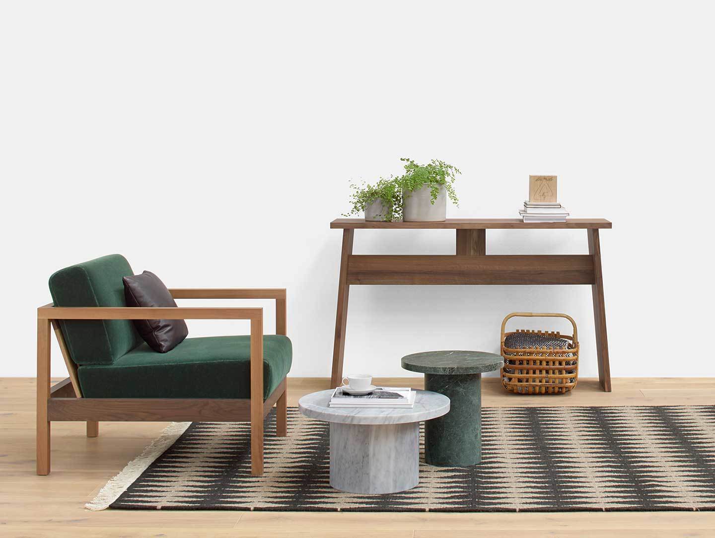 E15 Enoki Migoto Side Tables White Green Philipp Mainzer