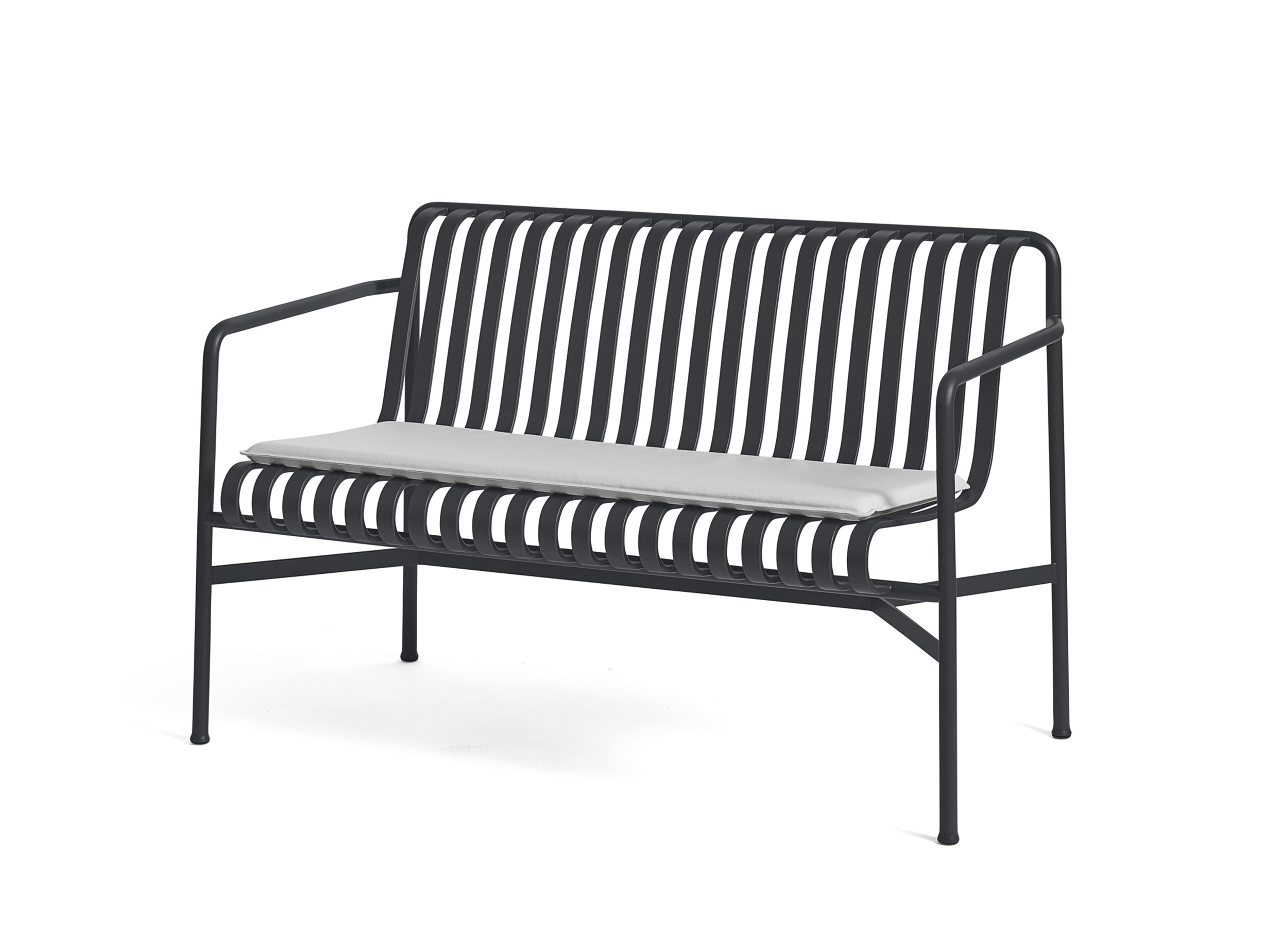 Hay palissade dining bench w seat pad 2