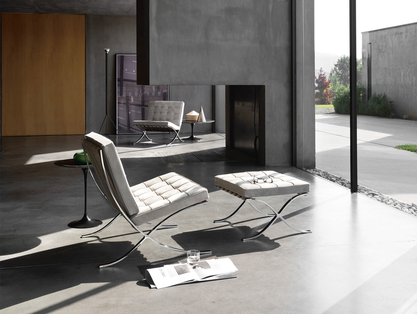 Knoll Barcelona Chair White In Situ